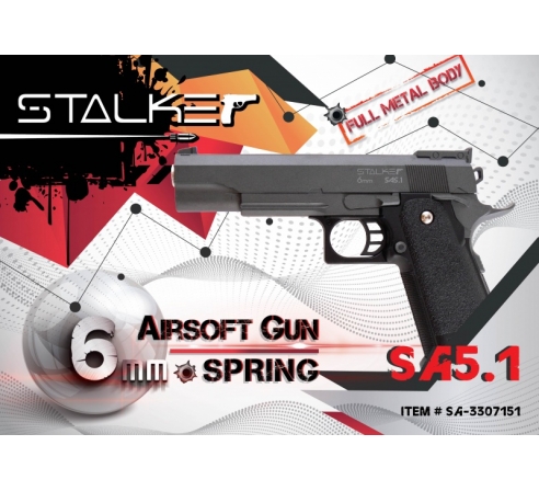 Пневматический пистолет спринговый Stalker SA5.1 (аналог Hi-Capa 5.1) по низким ценам в магазине Пневмач
