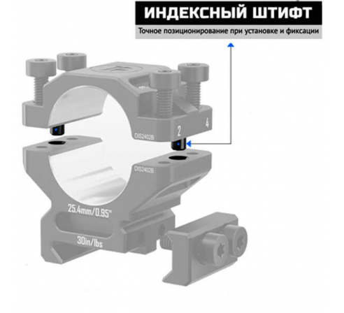 Кольца DISCOVERYOPT 25мм низкие под Picatinny (7075)  по низким ценам в магазине Пневмач