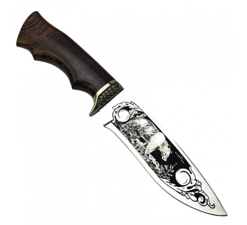Нож Близнец, кован. ст. 95х18, венге, литье, гравировка по низким ценам в магазине Пневмач