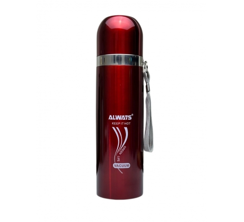 Термос Al 0,50 л., красный, пробка с кнопкой, с ручкой для переноски (3732) по низким ценам в магазине Пневмач