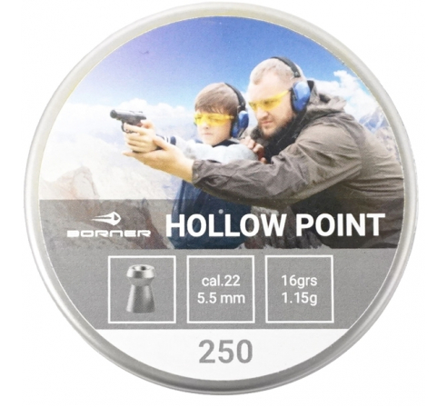 Пули пневматические Borner "Hollow Point" 5,5мм, 1,15г (250шт.) по низким ценам в магазине Пневмач