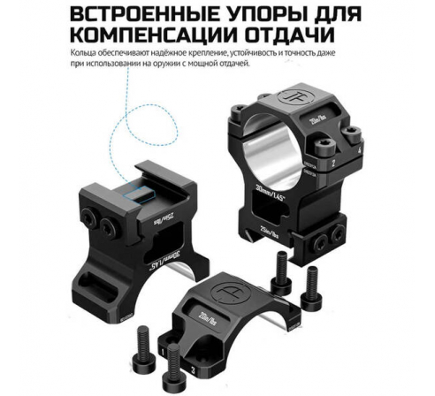 Кольца DISCOVERYOPT 30мм высокие под Picatinny (7075)  по низким ценам в магазине Пневмач