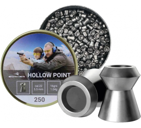 Пули пневматические Borner "Hollow Point" 5,5мм, 1,04г (250шт.) по низким ценам в магазине Пневмач