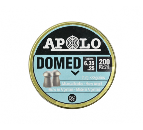 Пули пневматические Apolo Domed 6,35мм, 2,2г (200шт.) по низким ценам в магазине Пневмач