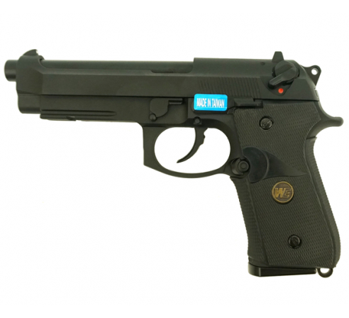 Пистолет страйкбольный WE BERETTA M9A1 черный, металл, рельса, WE-M008 по низким ценам в магазине Пневмач