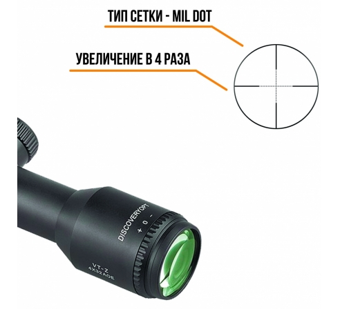 Оптический прицел DISCOVERY VT-R 4X32AC FW25 по низким ценам в магазине Пневмач