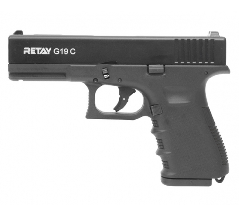 Пистолет охолощенный СХП RETAY G19C (Glock) 9mm P.A.K, черный по низким ценам в магазине Пневмач