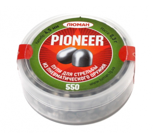Пули пневматические Люман Pioner (колпачковая) 4,5мм, 0,3г (550шт.) по низким ценам в магазине Пневмач