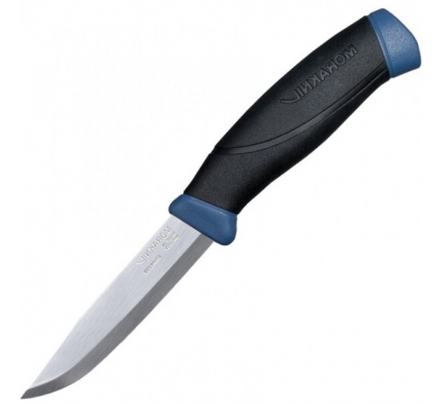 Нож Morakniv Companion Navy Blue, нержавеющая сталь, прорезиненная рукоять с синими накладками по низким ценам в магазине Пневмач