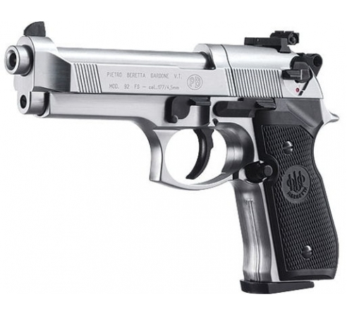 Пневматический пистолет Umarex Beretta 92 FS Никель с чёрн. накладками (аналог беретты 92) по низким ценам в магазине Пневмач