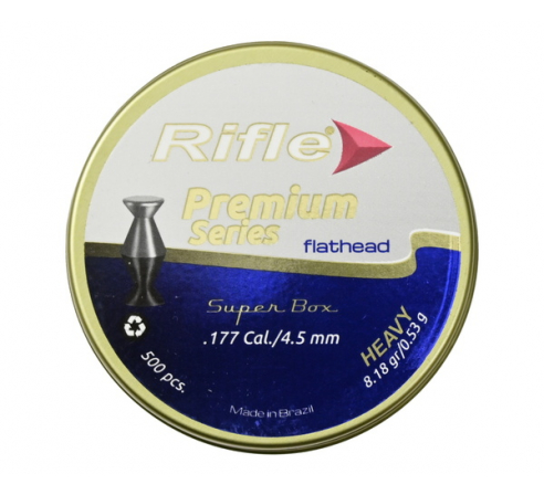 Пули пневматические RIFLE Premium Series Flathead Heavy 4,5мм, 0,53г (500шт.) по низким ценам в магазине Пневмач