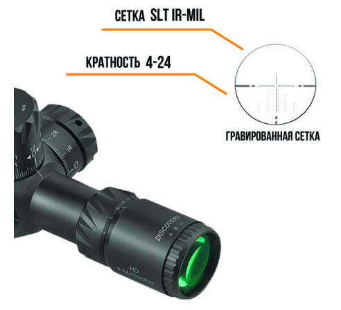 Оптический прицел DISCOVERY HD 4-24X50SFIR FFP FD34 ZS по низким ценам в магазине Пневмач