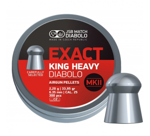 Пули пневматические JSB Diabolo Exact King Heavy MKII 6,35мм, 2,2г (300шт.) по низким ценам в магазине Пневмач