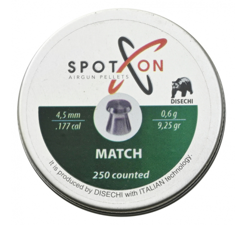 Пули пневматические Spoton Match 4,5мм, 0,60г (250шт.) по низким ценам в магазине Пневмач