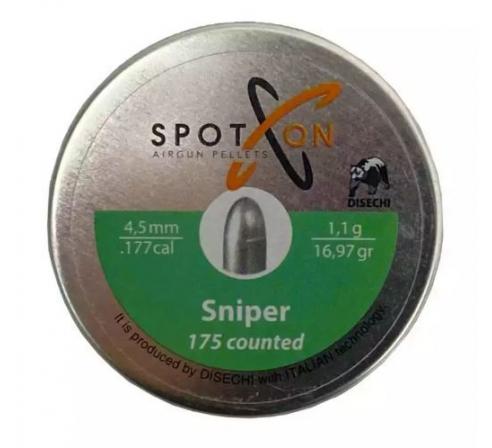 Пули пневматические Spoton Sniper 4,5мм, 1,10г (175шт.) по низким ценам в магазине Пневмач