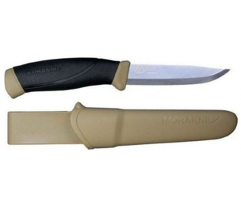 Нож Morakniv Companion Desert,  нержавеющая сталь, прорезиненная рукоять, песочный по низким ценам в магазине Пневмач