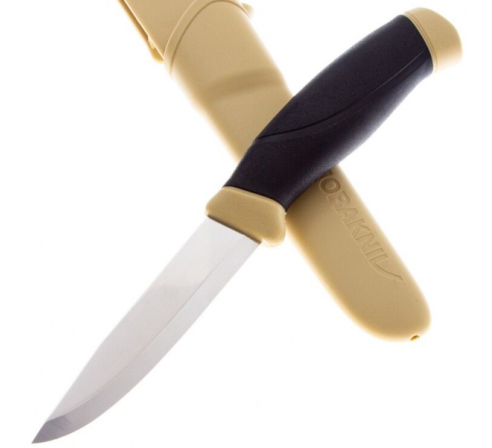 Нож Morakniv Companion Desert,  нержавеющая сталь, прорезиненная рукоять, песочный по низким ценам в магазине Пневмач