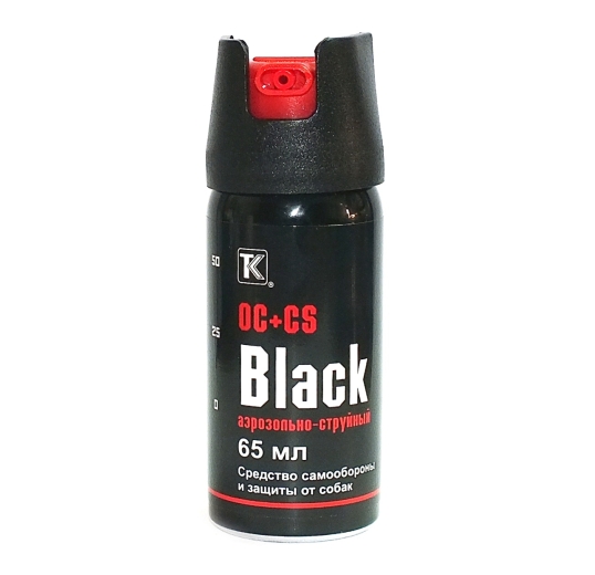 Баллон аэрозольный "Black", 65 мл. (OC+CS)  Струйно-аэрозольный