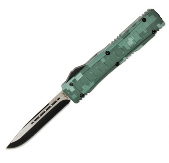Фронтальный нож выкидной Ножемир Оса металл, камуфляж, жесткий чехол (А-101С)