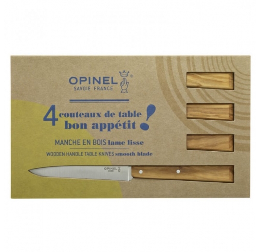 Набор столовых ножей Opinel N°125, деревянная рукоять, нержавеющая сталь , 001515			