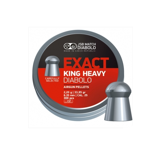 Пули пневматические JSB Diabolo Exact King Heavy 6,35мм, 2,2г (300шт.)