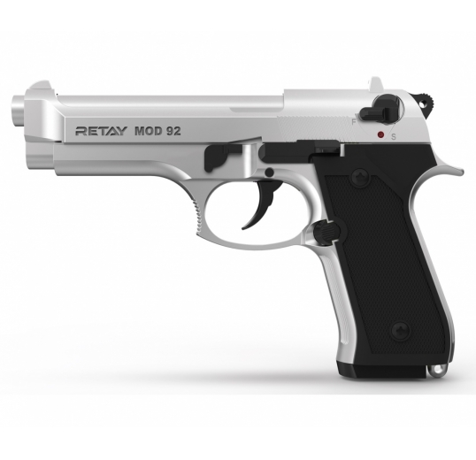 Пистолет охолощенный СХП RETAY MOD92 (Beretta) 9mm P.A.K, хром