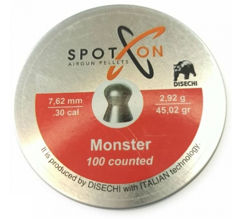 Пули Spoton Monster 2,92гр., 7,62мм (100шт.) по низким ценам в магазине Пневмач