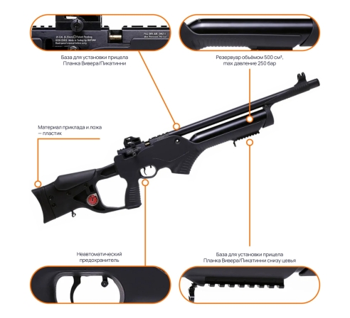 Пневматическая винтовка Hatsan BARRAGE (пластик) 6,35мм по низким ценам в магазине Пневмач
